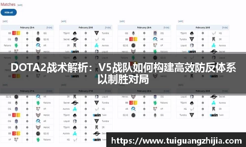 DOTA2战术解析：V5战队如何构建高效防反体系以制胜对局